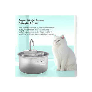 Wf009ls Otomatik Kedi Su Çeşmesi,su Sebili, Su Pınarı 4lt , Çelik Üst Tabla, Bpa İçermez