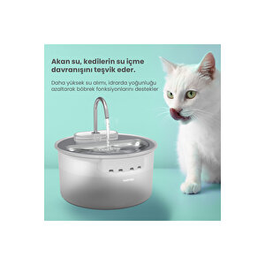 Wf009ls Otomatik Kedi Su Çeşmesi,su Sebili, Su Pınarı 4lt , Çelik Üst Tabla, Bpa İçermez