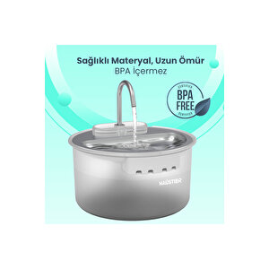 Wf009ls Otomatik Kedi Su Çeşmesi,su Sebili, Su Pınarı 4lt , Çelik Üst Tabla, Bpa İçermez