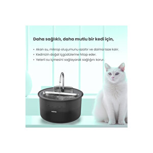 Wf009ls Otomatik Kedi Su Sebili Siyah Türki̇ye Garanti̇li̇