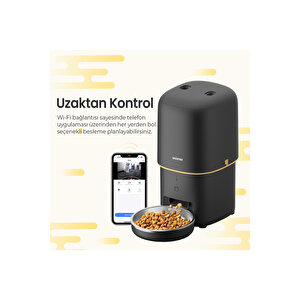 Pf02 Akıllı Kedi Köpek Otomatik Mama Kabı Siyah Türki̇ye Garanti̇li̇
