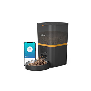 Qq003 Akıllı Kedi Köpek Otomatik Mama Kabı App Kontrol Siyah Türki̇ye Garanti̇li̇