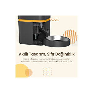 Qq003 Akıllı Kedi Köpek Otomatik Mama Kabı App Kontrol Siyah Türki̇ye Garanti̇li̇