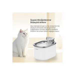 Wf007l Otomatik Kedi Su Sebili, 3.5lt Geniş Hazne, Bpa Içermez, Metal Tabla, Ultra Sessiz