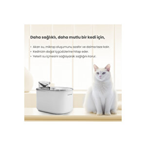 Wf007l Otomatik Kedi Su Sebili, 3.5lt Geniş Hazne, Bpa Içermez, Metal Tabla, Ultra Sessiz