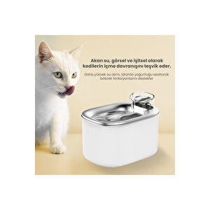 Wf007l Otomatik Kedi Su Sebili, 3.5lt Geniş Hazne, Bpa Içermez, Metal Tabla, Ultra Sessiz