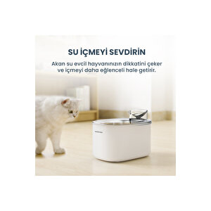 Wf007l Otomatik Kedi Su Sebili, 3.5lt Geniş Hazne, Bpa Içermez, Metal Tabla, Ultra Sessiz