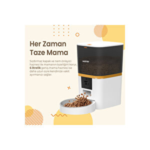 Qq009 Akıllı Kedi Köpek Otomatik Mama Kabı Fhd Kameralı, Beyaz Türki̇ye Garanti̇li̇