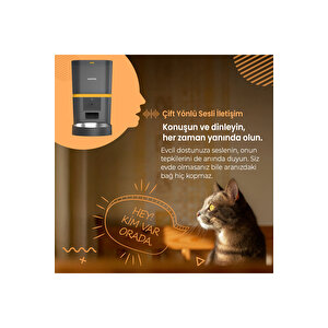 Qq005 Kameralı Akıllı Kedi Köpek Otomatik Mama Kabı Siyah Türki̇ye Garanti̇li̇