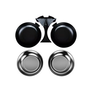 Qq Serisi Otomatik Mama Kapları İle Uyumlu - İkili Seperatör + Mama Kabı + Çelik Kase Set