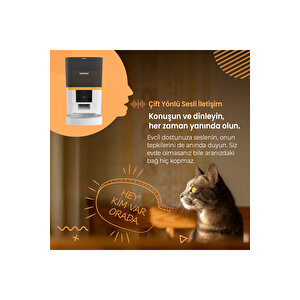 Qq005 Kameralı Akıllı Otomatik Kedi Mama Kabı Beyaz (hausti̇er Türki̇ye Garanti̇li̇)