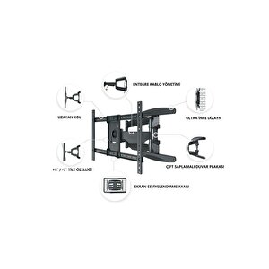 Nb P6 Lcd Led 40"–80" Vesa Ultra Ince Tv Askı Aparatı Tuv Sertifikalı Yeni Versiyon