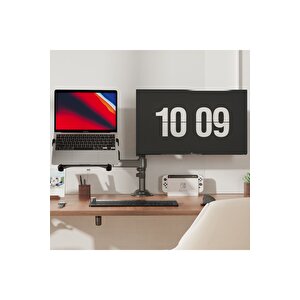 North Bayou Nb H180-fp Amortisörlü 17-27 " Monitör Tutucu Ve 10-17"laptop Standı
