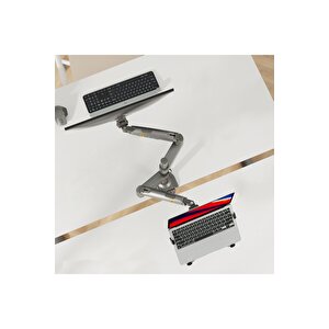 North Bayou Nb H180-fp Amortisörlü 17-27 " Monitör Tutucu Ve 10-17"laptop Standı