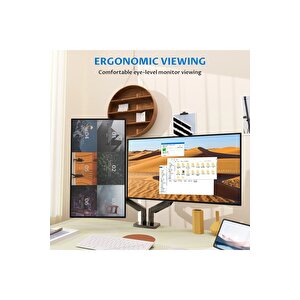 Ef252d 13-32 Inch Çift Kol Profosyonel Amortisörlü Monitör Standı
