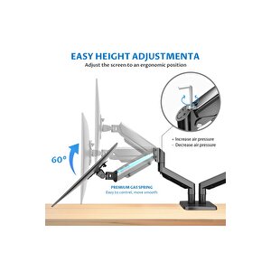 Ef252d 13-32 Inch Çift Kol Profosyonel Amortisörlü Monitör Standı