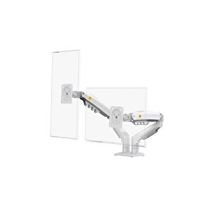 North Bayou Nb F160 17-27 " Monitör Tutucu Çift Kol Amortisörlü 2-9 Kg Vesa Monitör Standı Beyaz