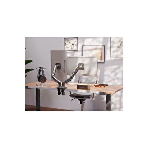 North Bayou Nb F160 17-27" Çift Kol Monitör Kolu 2-9 Kg Amortisörlü Monitör Standı Yeni Versiyon