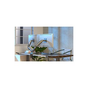 North Bayou Nb F160 17-27" Çift Kol Monitör Kolu 2-9 Kg Amortisörlü Monitör Standı Yeni Versiyon