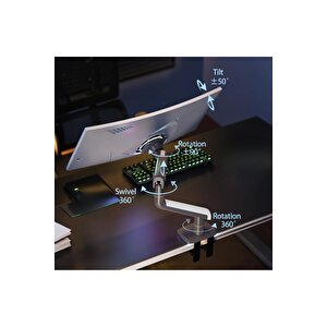 North Bayou A5-gaming , 2-18 Kg , 27"-50 Aralığında Büyük Ekranlar İçin Oyuncu Monitör Standı