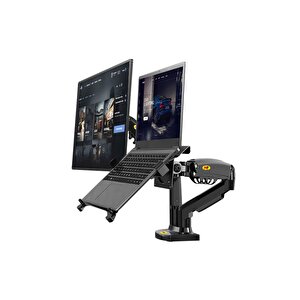 Nb F160l Ayarlanabilir Amortisörlü Laptop Standı Ve Ergonomik Monitör Standı - Tutucu 17"-27"-siyah