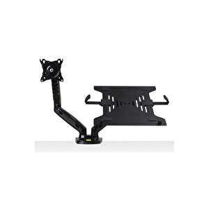 Nb F160l Ayarlanabilir Amortisörlü Laptop Standı Ve Ergonomik Monitör Standı - Tutucu 17"-27"-siyah