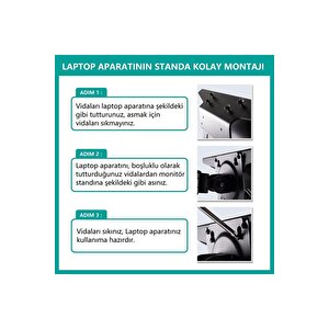 Nb F160l Ayarlanabilir Amortisörlü Laptop Standı Ve Ergonomik Monitör Standı - Tutucu 17"-27"-siyah
