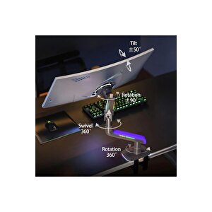 North Bayou G60-gaming , 2-20 Kg , 32"-60" Uyumlu, Rgb Aydınlatmalı, Oyuncu Monitör Standı