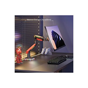 North Bayou L50-gaming , 2-20 Kg , 32"-60" Uyumlu, Rgb Aydınlatmalı, Oyuncu Monitör Standı