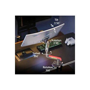 North Bayou L50-gaming , 2-20 Kg , 32"-60" Uyumlu, Rgb Aydınlatmalı, Oyuncu Monitör Standı