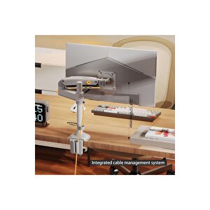 Nb H100 17"-30" Monitör Tutucu Kol Amortisörlü 2-9 Kg Vesa Monitör Standı (beyaz)