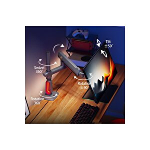 North Bayou L70-gaming , 2-20 Kg , 32"-60" Uyumlu, Rgb Aydınlatmalı, Oyuncu Monitör Standı