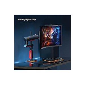 North Bayou L70-gaming , 2-20 Kg , 32"-60" Uyumlu, Rgb Aydınlatmalı, Oyuncu Monitör Standı