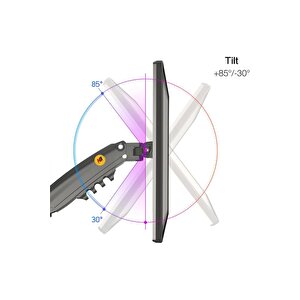North Bayou Nb H100 17"-30" Amortisörlü Monitör Kolu 2-9 Kg Vesa Monitör Standı