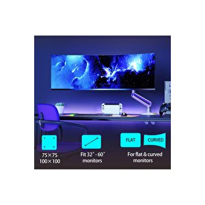 North Bayou G70-gaming , 2-20 Kg , 32"-60" Uyumlu, Rgb Aydınlatmalı, Oyuncu Monitör Standı