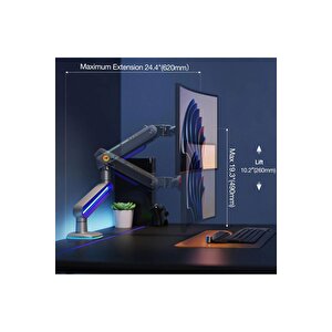 North Bayou G70-gaming , 2-20 Kg , 32"-60" Uyumlu, Rgb Aydınlatmalı, Oyuncu Monitör Standı