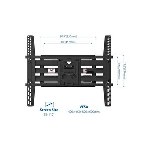 Ergoflex Nb Sp5 Büyük Ekranlar Için  75inch–110inch Profosyonel  Hareketli Tv Askı Aparatı