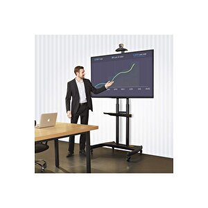 Ava1800-70-1p Düz Panel Ekranlar Için 55-90 Inch Tuv Sertifikalı Tekerlekli Tv Standı