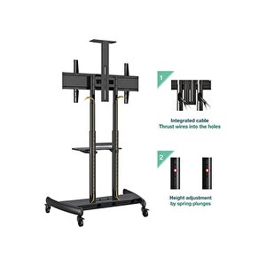 Ava1800-70-1p Düz Panel Ekranlar Için 55-90 Inch Tuv Sertifikalı Tekerlekli Tv Standı