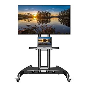 Ava1500-60-1p Düz Panel Ekranlar Için 32-75 Inch Uyumlu Tuv Sertifikalı Tekerlekli Tv Standı