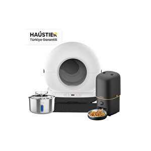 Akıllı Otomatik Kedi Tuvaleti, Akıllı Mama Kabı,kedi Su Sebili 3 Lü (haustier Tr Garantili)