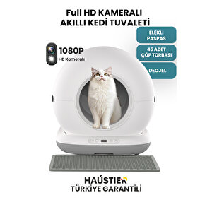 Kamerali Akıllı Otomatik Kedi Tuvaleti, Akıllı Mama Kabı,kedi Su Sebili 3 Lü Tr Garantili