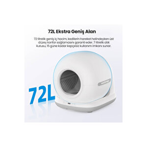 Cb002 Kamerali Akıllı Otomatik Kedi Tuvaleti, App Ile Kontrol, Türki̇ye Garanti̇li̇