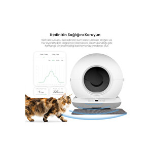 Cb002 Kamerali Akıllı Otomatik Kedi Tuvaleti, App Ile Kontrol, Türki̇ye Garanti̇li̇