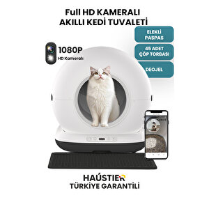 Cb002 Kamerali Akıllı Otomatik Kedi Tuvaleti, App Ile Kontrol, 72lt Hazne, 7lt Çöp Haznesi