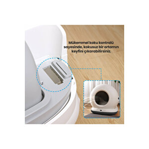 Cb002 Kamerali Akıllı Otomatik Kedi Tuvaleti, App Ile Kontrol, 72lt Hazne, 7lt Çöp Haznesi