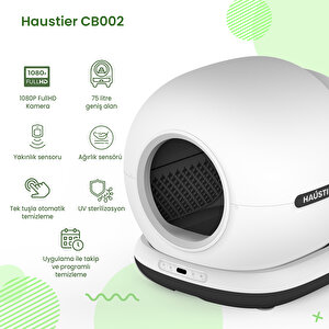Akıllı Otomatik Kedi Tuvaleti Akıllı Mama Kabı 2 Li Set CB002S-QQ009DS  (Haustier Türkiye Garantili)