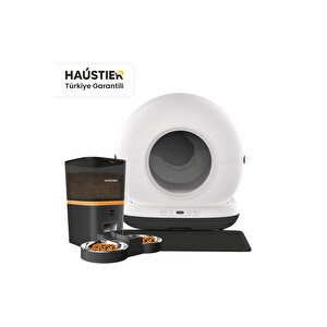 Akıllı Otomatik Kedi Tuvaleti Akıllı Mama Kabı 2 Li Set (haustier Türkiye Garantili)
