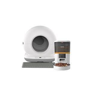 Akıllı Otomatik Kedi Tuvaleti Akıllı Mama Kabı 2 Li Set Cb001g-qq005b (haustier Türkiye Garantili)