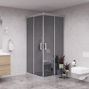 Silver Quandrum  6mm Reflekte Cam Kare Duşakabin 90x90 cm